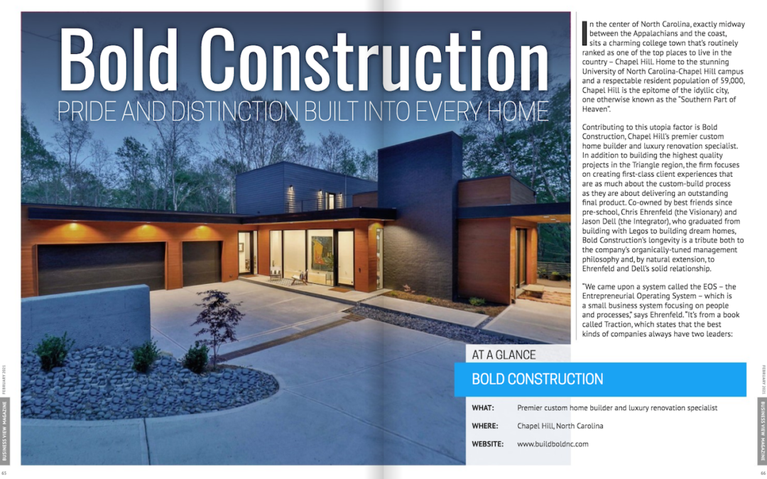 Bold Construction Featured in Business View Magazine