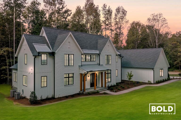 Contemporary Farmhouse custom home in Pittsboro, NC built by BOLD Construction