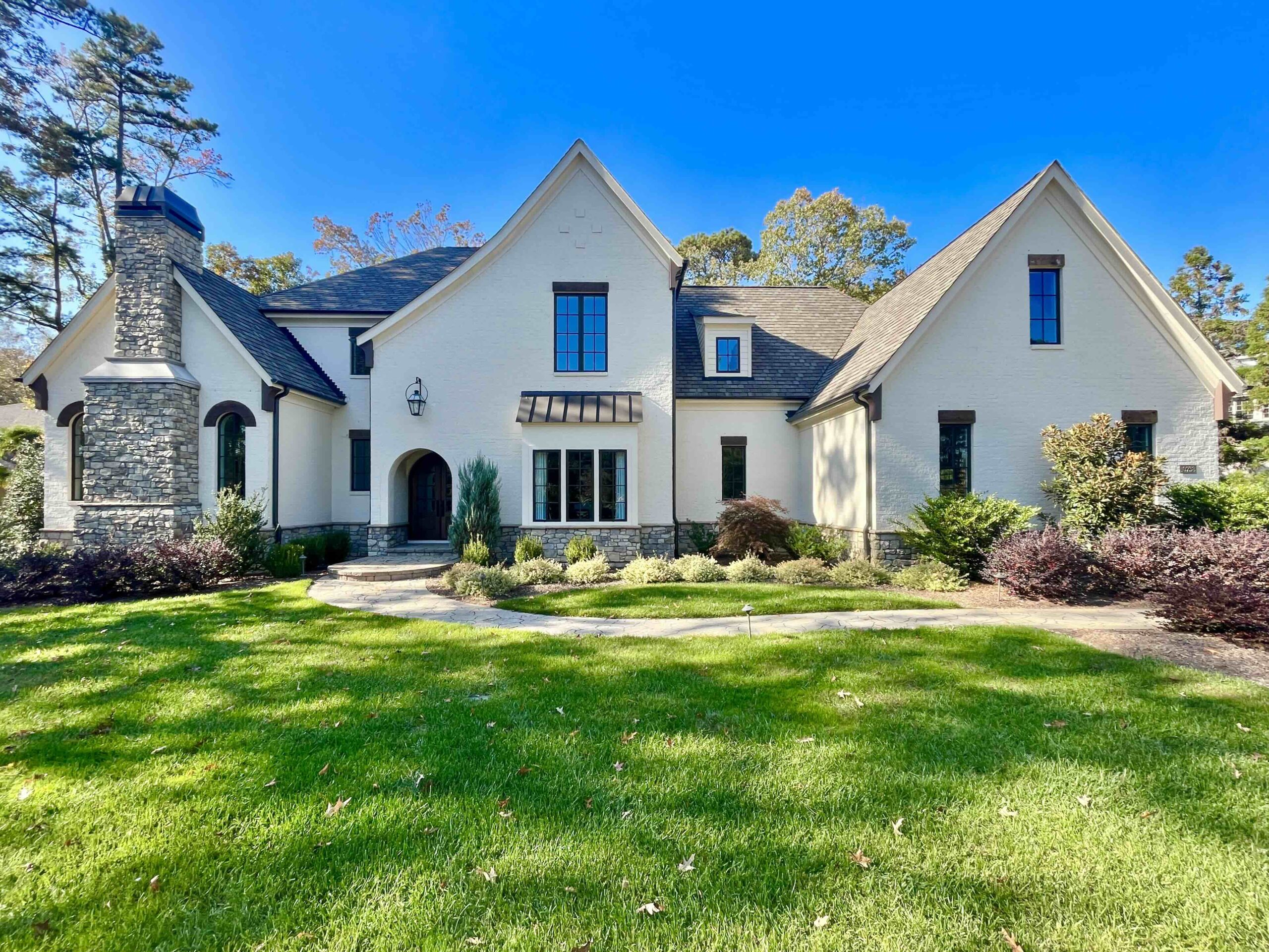 Exterior of custom built home in governors club Chapel Hill NC
