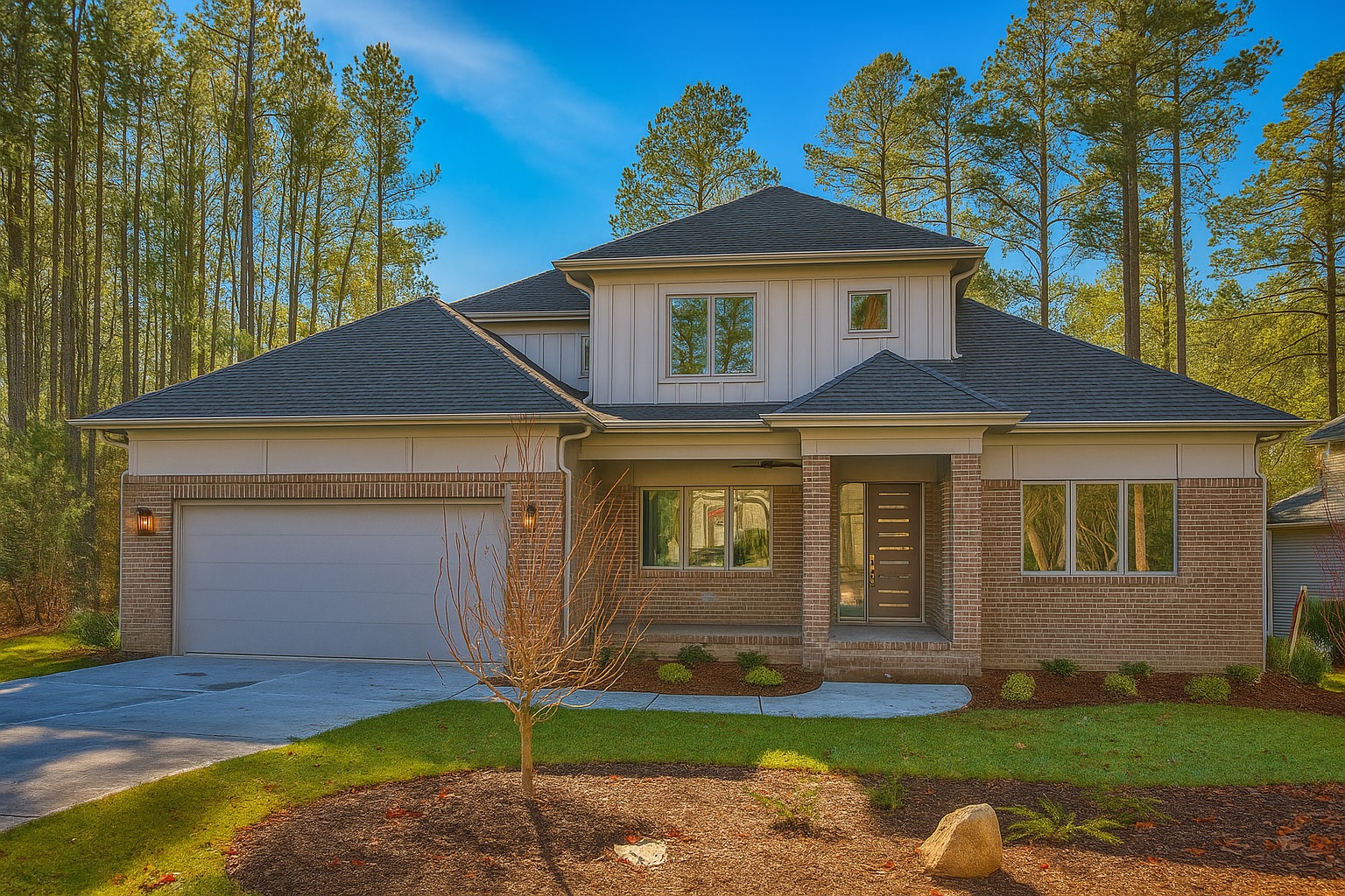 exterior of brick custom home