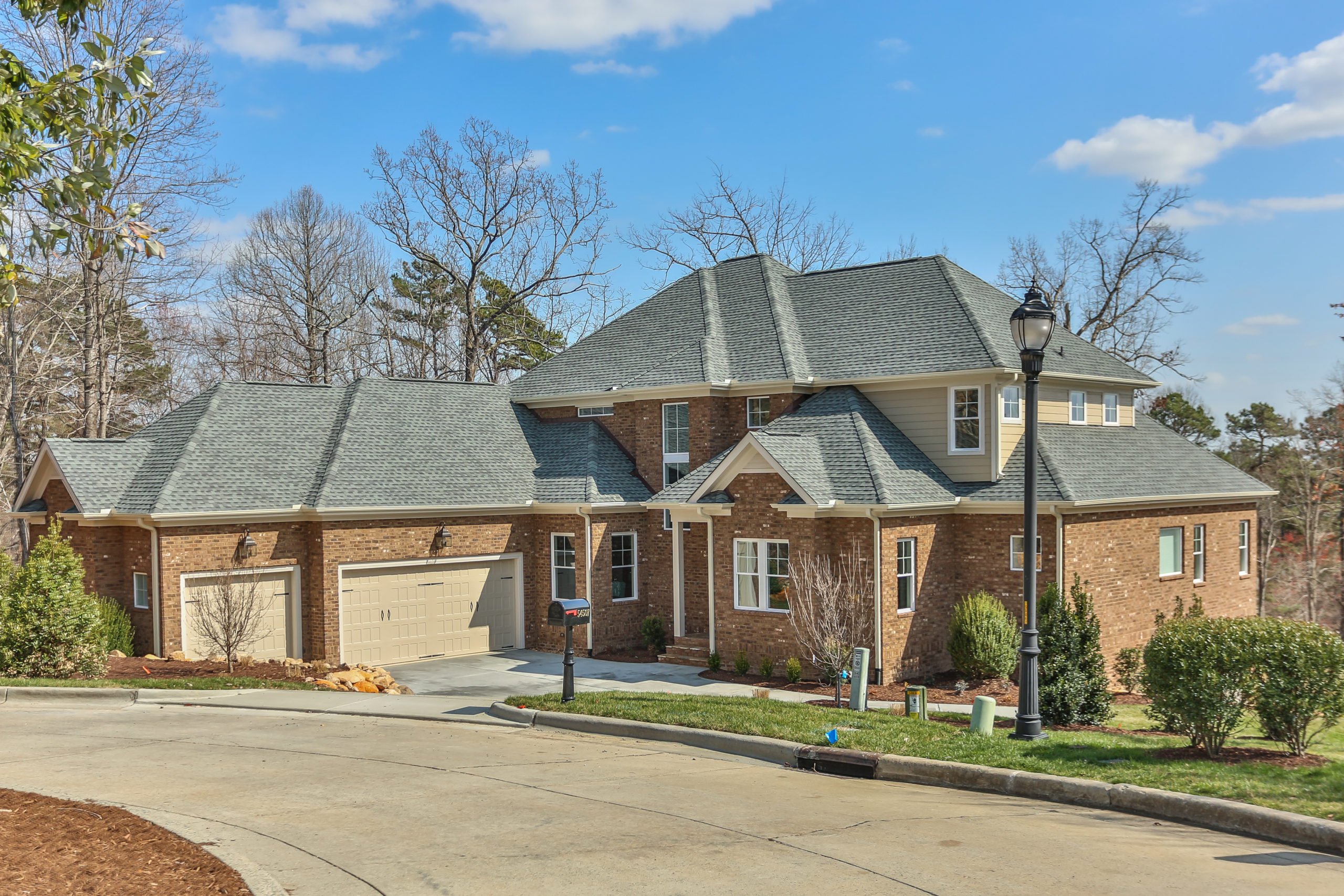 exterior of classic brick custom home