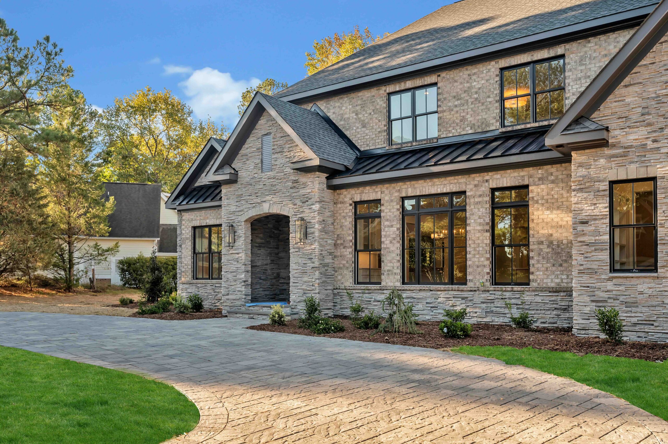exterior of brick custom home