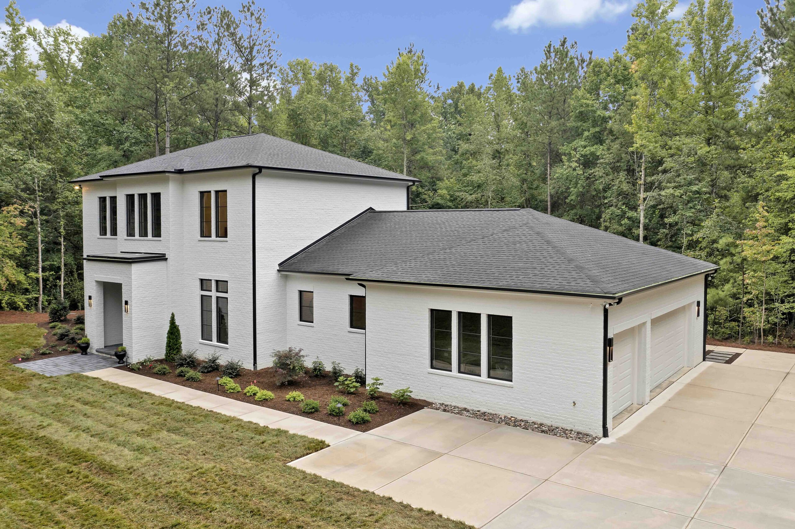 white brick home 