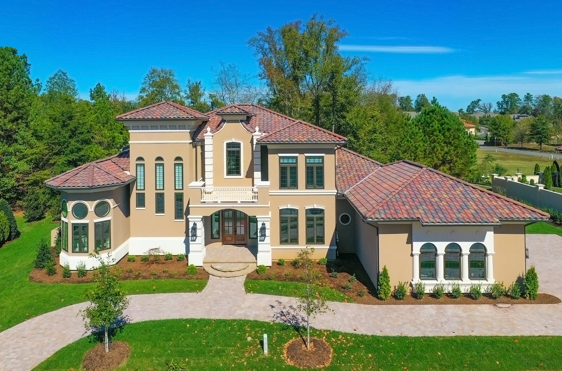 Exterior of Mediterranean  Inspired Home