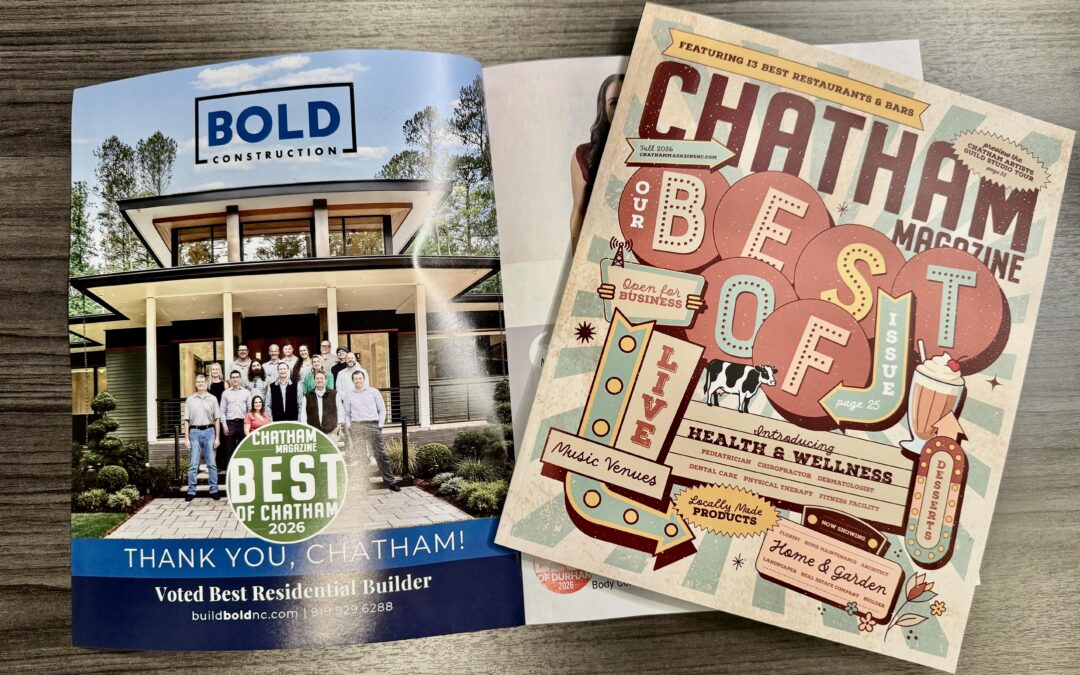 BOLD Construction Named a 2026 Best of Chatham Winner